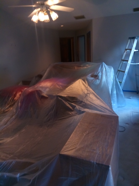 Interior painting drop cloths and prep in Tampa Bay